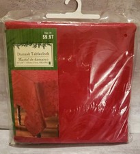 New Damask Tablecloth 60" 84" Oblong Red