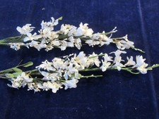 Vintage Millinery Flower 1/4" Winter White Bloom Clusters along Stem 2p Lot Z53