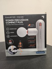 Sharper Image Compact Deep Tissue Massage Gun Portable 4 Speed 4 Attachments