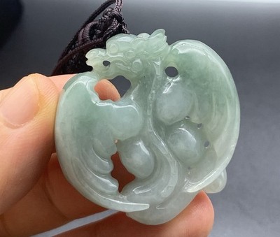 Video Certified Natural A Jade jadeite Pendant Flying Dragon Necklace飞龙 420390