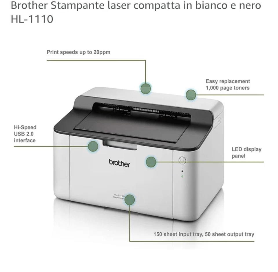 Stampante Brother Hl 11  Monocromatica Laser - Immagine 3 di 4
