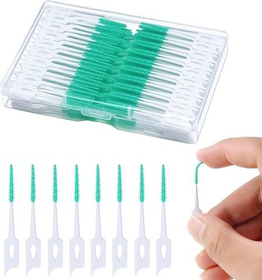 Dental Floss Picks, Soft Silicone Interdental Brush, Floss Picks for Teeth, T...