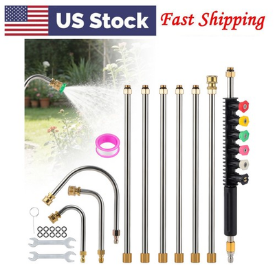 #ad High Pressure Washer Roof Cleaner 9.5FT with Wrench 4000 psi 6pcs Spray Nozzle $32.42
