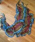 Multicolor Scarf Made In Italy Mohair 27% Artsy Frilly Knit — photo 1