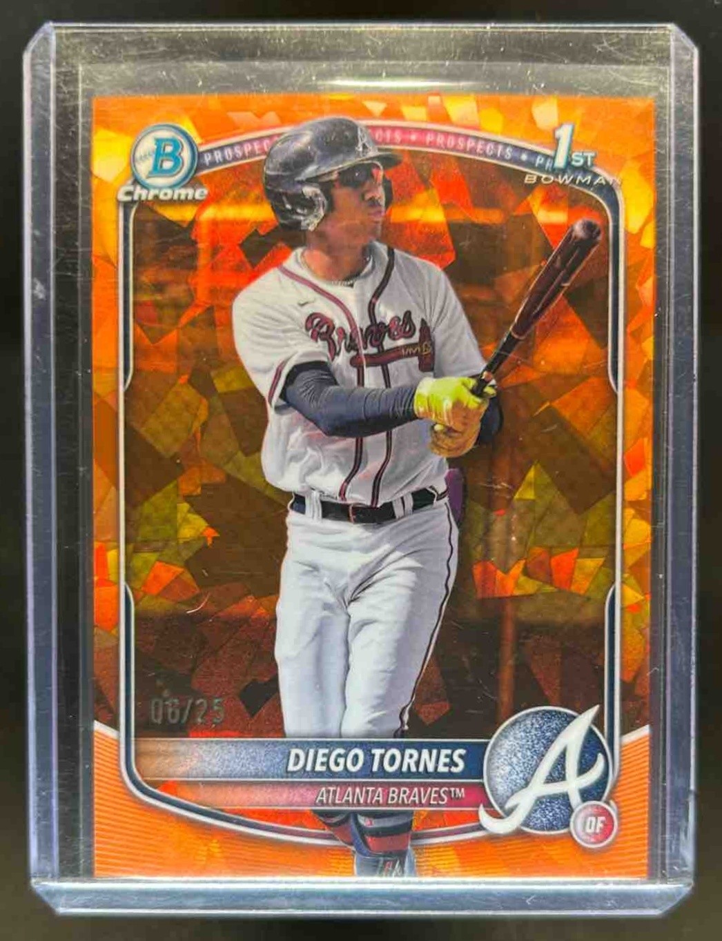 2025 Bowman Chrome Sapphire Diego Tornes Orange Refractor 1st Prospect #6/25