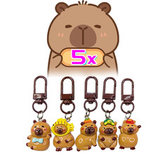 1/50Pcs Kawaii Cartoon Mini Capybara Keychains Charms Bright Animal Bag Earphone