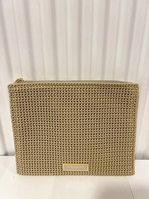 YVES SAINT LAURENT Yves Saint Beaute YSL Beige Cosmetic Flat Pouch bag