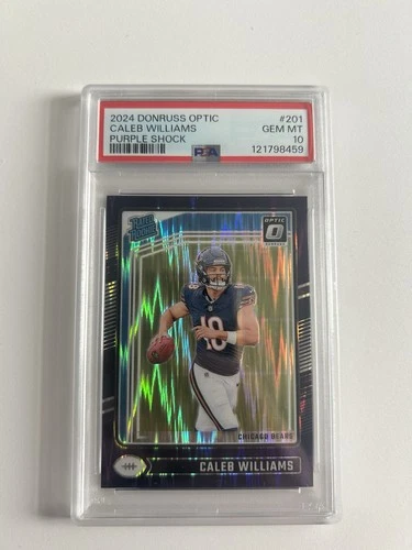 Panini Donruss Optic Rated Rookie Caleb Williams #201 Purple Shock PSA 10