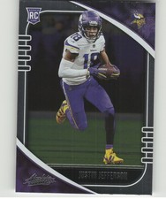 2020 Absolute Football Justin Jefferson #168 Base Rookie Card RC. rookie card picture