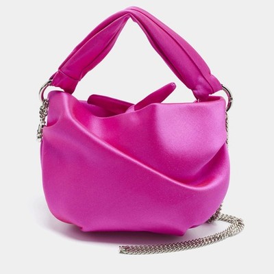 Jimmy Choo Bonny Pink Satin Chain Clutch | eBay