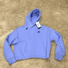 Nike Women s XS High Neck Hoodie Kangaroo Pocket Long Sleeve Sweatshirt NWT Blue