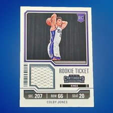 Colby Jones Rookie Ticket Card 2023-24 Panini Contenders #RTS-CLJ. rookie card picture