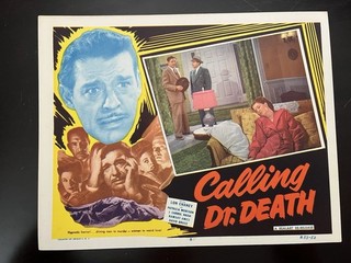 Calling Doctor Death Original Movie Lobby Card #8 R53 1953 Lon Chaney JR. VG