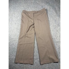 Marks Spencer Taupe Wide Leg Dress Pants Women's UK 14 Short Polyester