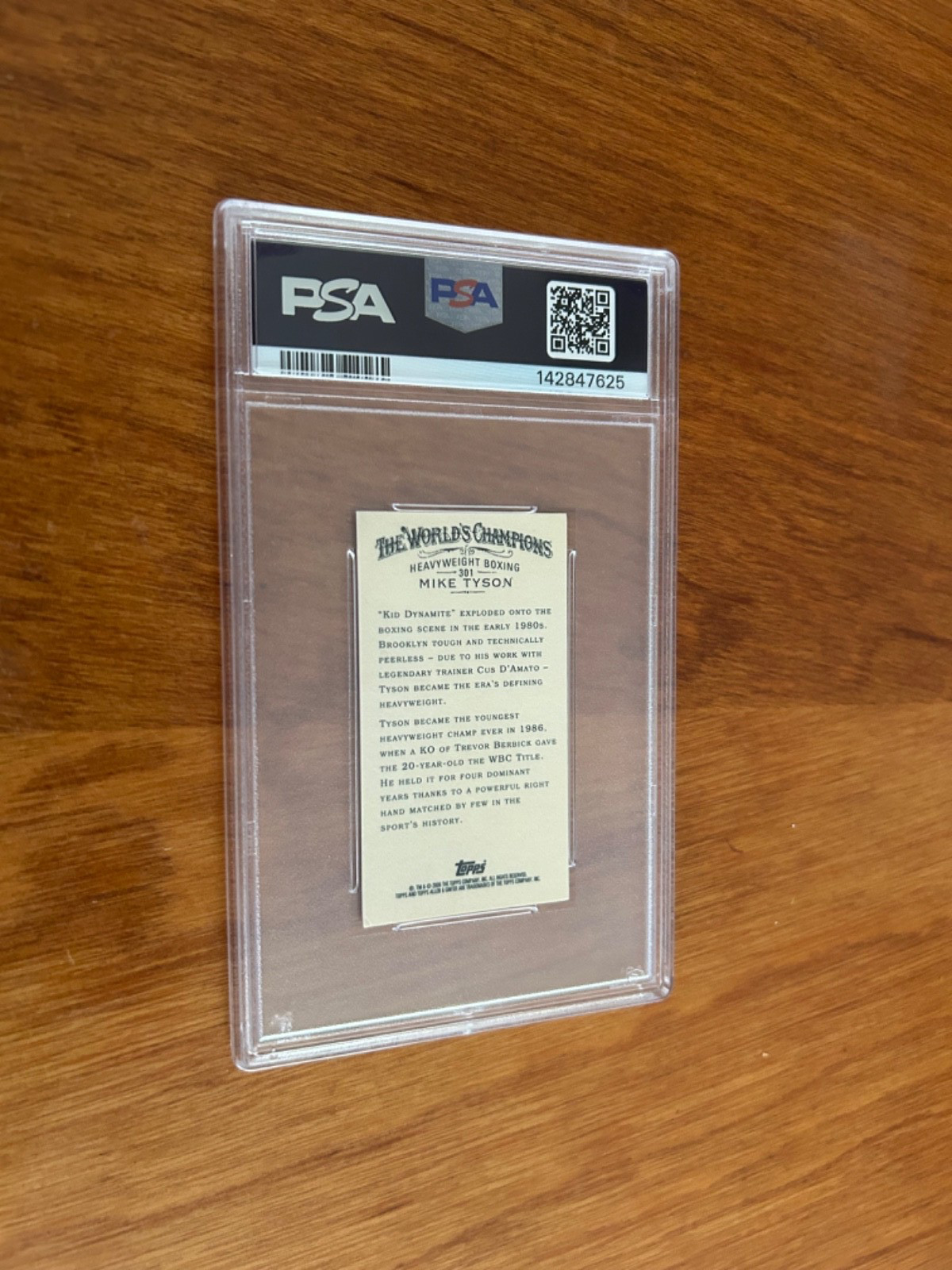 RARE 2006 Topps Allen & Ginter's Mini Mike Tyson BOXING CARD #301 PSA 6 view 2