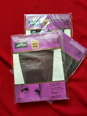 OMSA SELBSTHALTENDE SOCKEN RHT VINTAGE GR. 1 SMOKE STOCKING HELANCA 20 DEN