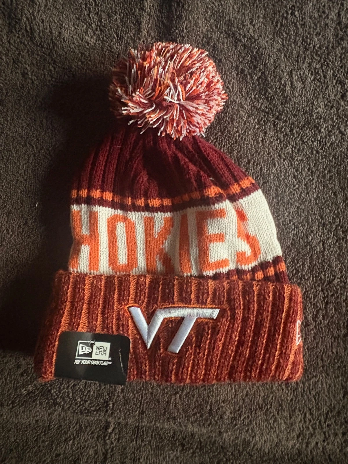 Virginia Tech ACC NCAA Bobble Hat Multicoloured. New With Tag Still On