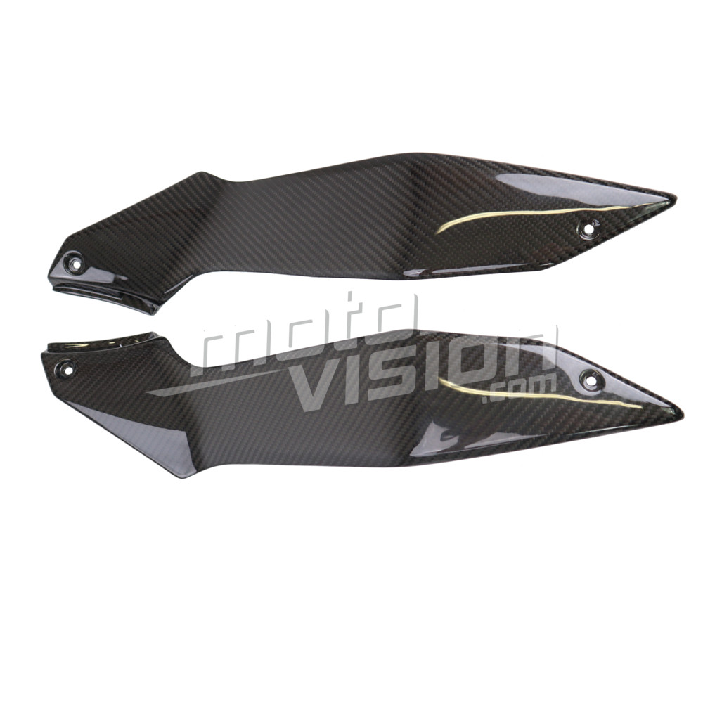 Écopes de réservoir en carbone brillant pour Kawasaki Z-H2 2020 et versions ultérieures