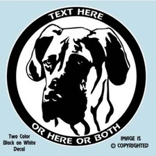 GREAT DANE - UNCROPPED -DOG-PERSONALIZED 2 COLOR DECAL / STICKER- D055