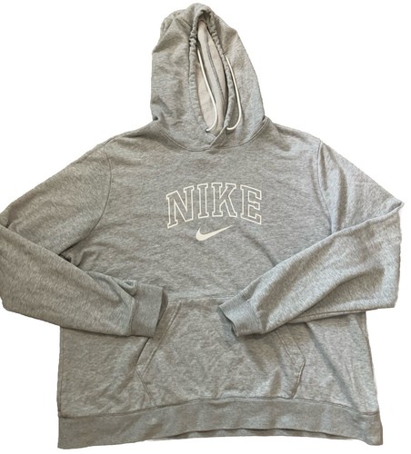 Nike Hoodie Womens 2XL Pullover Sweater Spell Out Logo Sweatshirt Gray