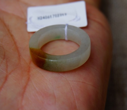 17.7mm US 7 1/2 Certified Grade A Natural Icy Fei cui Jade jadeite Ring 2313 - Picture 4 of 11