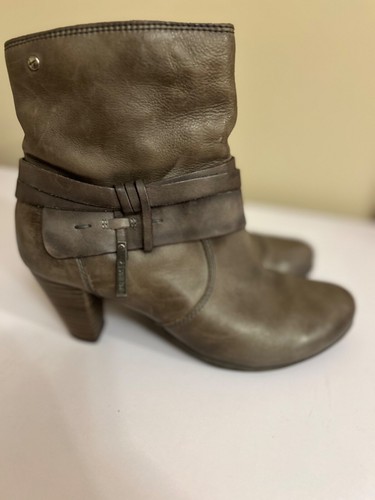 Pikolinos Gray Leather Ankle Boot Bootie Zip 3” Heel Size EU 38/ US 7-8 - Picture 2 of 10