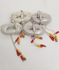   NEW  LOT OF 4 Brand New White 60' Siamese BNC DC Power Cable CCTV Cable  