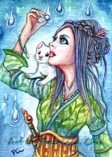 ACEO LE Art Card Print 2,5"x3,5" "Ghosty Pearl" Fantasy Art par Patricia - Photo 1 sur 1