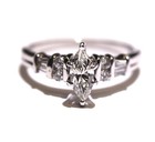 GIA certified 18k white gold .76ct marquise diamond engagement ring 4g 7.25 — photo 2