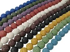 100pcs Mixed Color Lava Stone Beads Round Shape Lava Beads - 8mm10mm12mm You ...
