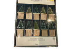 VTG Christmas Bottlebrush 25 Tree on-top of box Countdown Calendar  by Threshold