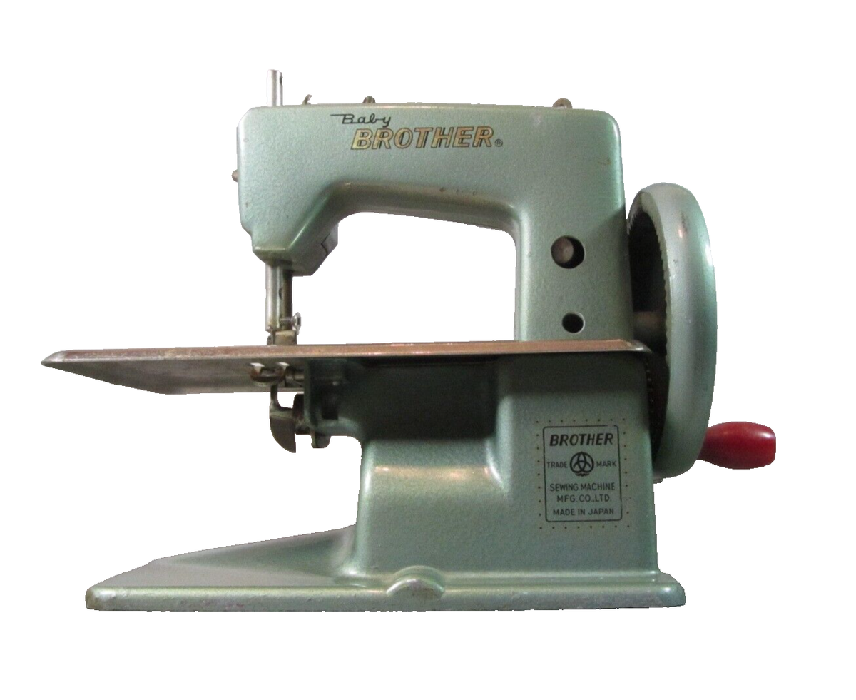 Vintage Japan Baby Brother Blue Miniature Toy Sewing Machine .co