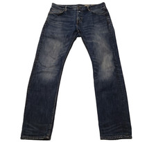 AllSaints Iggy Denim Jeans Men's Tag 33 (Fits 35x31) Button Fly Slim Fit Blue