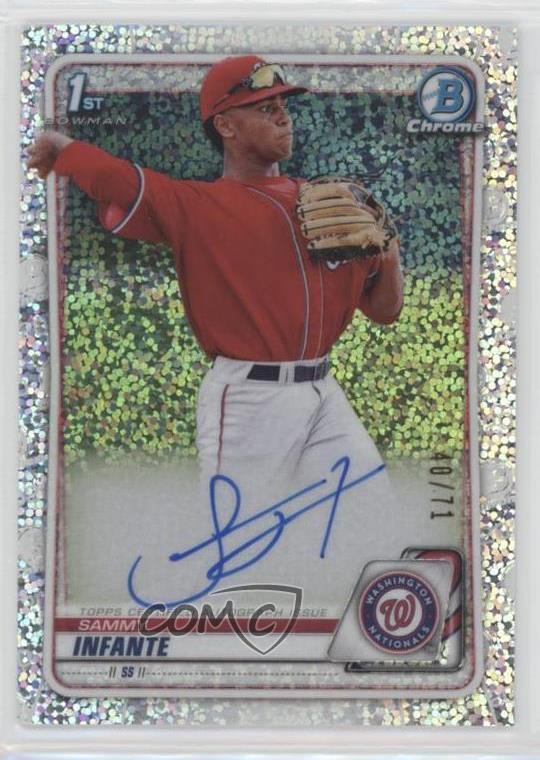2020 Bowman Draft Chrome Picks Sparkle Refractor 40/71 Sammy Infante Auto