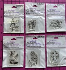 6 new pkgs - Stampendous Perfectly Clear Christmas Holiday Stamps