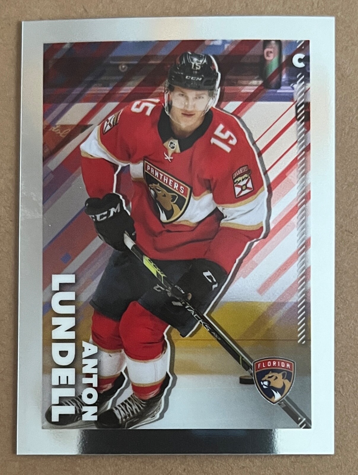 Anton Lundell 2022-23 Topps Chrome NHL Sticker Card #217 PANTHERS