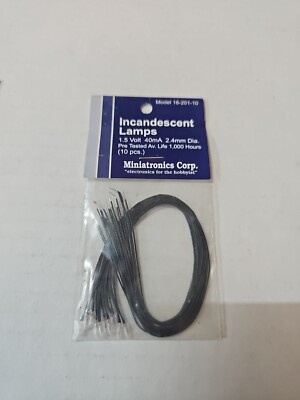 Miniatronics 1.5v 2.4mm Incandescent Lamp Clear (10) - Model Railroad 18-201-10