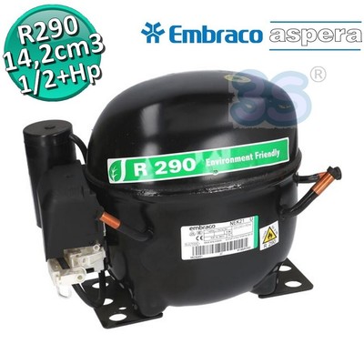 Kältemittelverdichter R290 MBP / HBP 1/2+ PS 14,28 cm3 Embraco Aspera NEK6217U