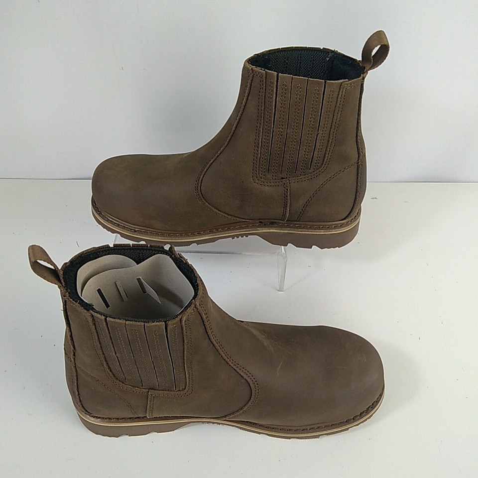 Grafters Safety Boots Men's M763DB Brown Leather Chelsea Shoes Steel