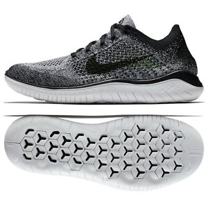 nike free rn flyknit 2018 black and white