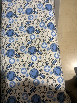 7 Yards SNL Saturday Night Live Blue, Light Gray, White, Black Cotton Fabric New