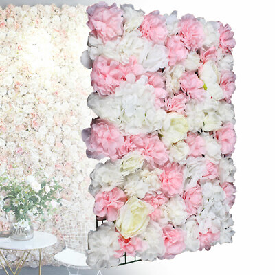 6x K??nstliche Blumen Wand Verkleidung 3D Panel Wand Hintergrund Hochzeits Dekor