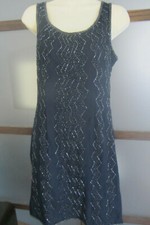 Papell Boutique Evening Short Dress Sz 8 Party Cocktail Zig Zag Beading SIlk
