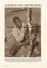 AUSTRALIAN ABORIGINE STOCKMAN DECORATING DIDJERIDOO PHOTO ILLUSTRATION PRINT