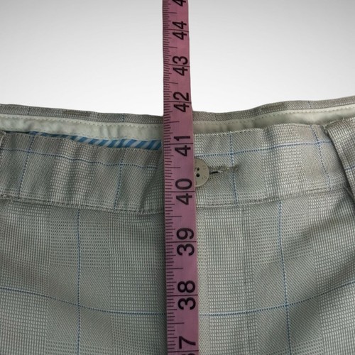 FootJoy Golf Pants Mens 32 X 32 Pants unhemmed Pre Owned Windowpane Beige - Picture 9 of 10