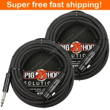 2 Pack Pig Hog PX-TMXF20 Solutions 20Ft TRS(M)-XLR(F) Balanced Cable - New