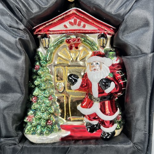 Set of 4 Glass Blown Christmas Ornament Set by Valerie Parr Hill Santa Snowman - Picture 6 of 24