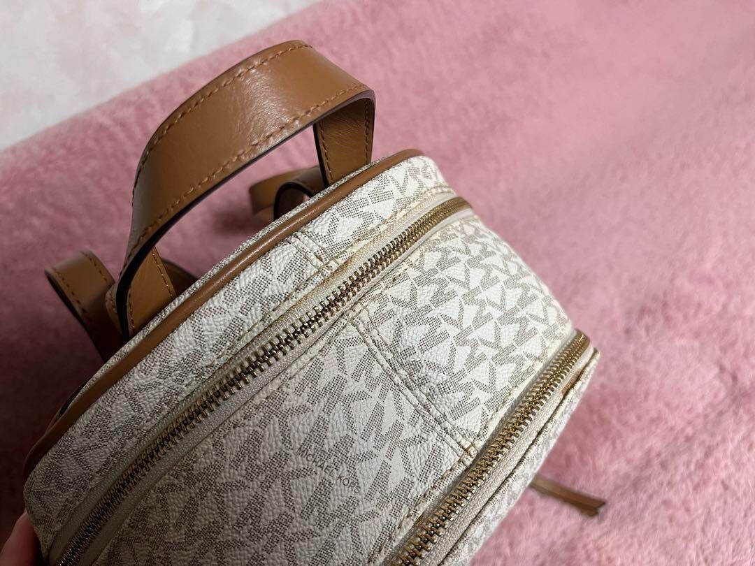 Michael Kors Mini Backpack Rucksack White MK Logo | eBay
