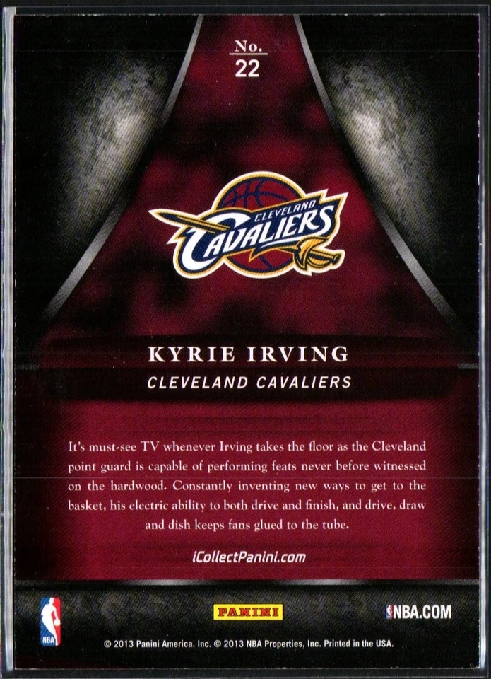 2013 Panini Black Friday Kyrie Irving BK #22 Cavaliers - Image 2 of 2