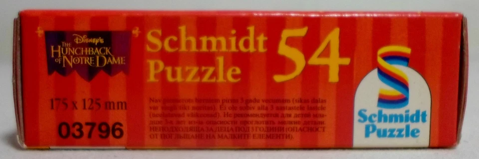 SCHMIDT PUZZLE VTG # 03796 DISNEY HUNCHBACK OF NOTRE DAME 54 pcs 12.5x17.5cm C - Image 4 of 4